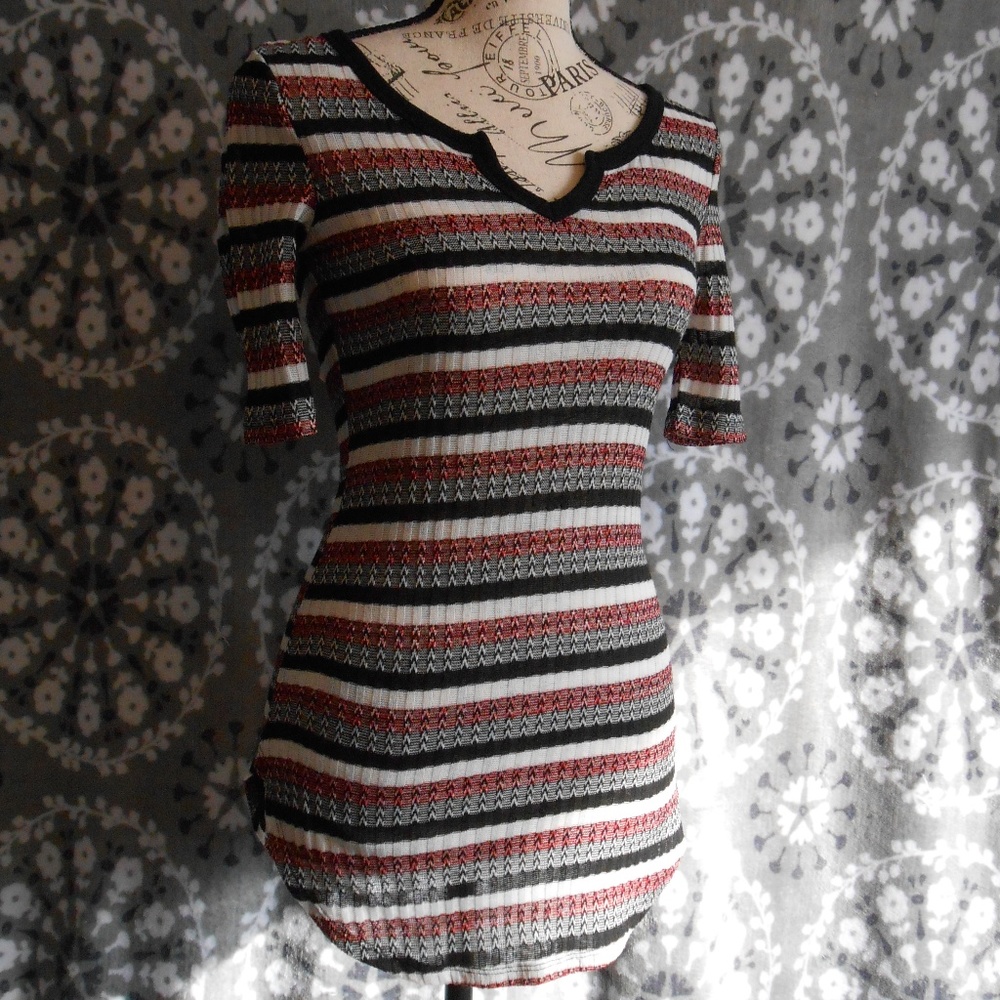 EUC Almost Famous Striped Short Sleeve Tee S